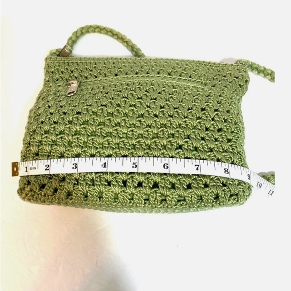 5 for $20! Y2K Vintage Green Woven Crossbody Bag - Picture 6 of 7